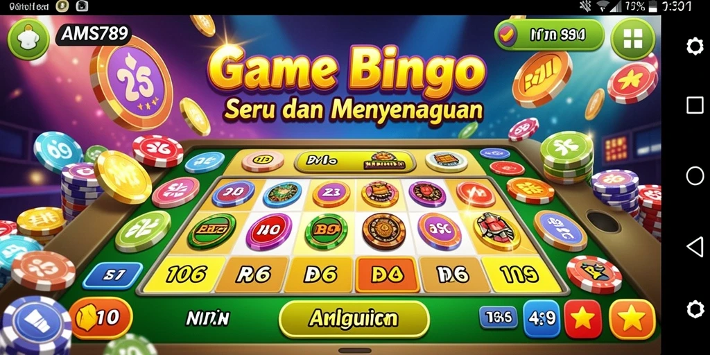 Screenshot AMS789 menampilkan gameplay seru dalam permainan Bingo.