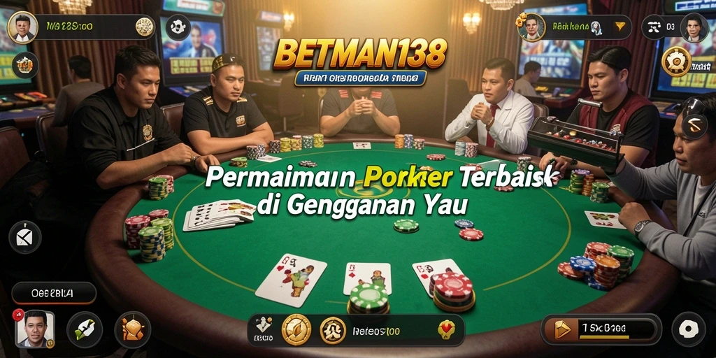Screenshot gameplay BETMAN138 menunjukkan pemain yang berkompetisi dalam Poker.