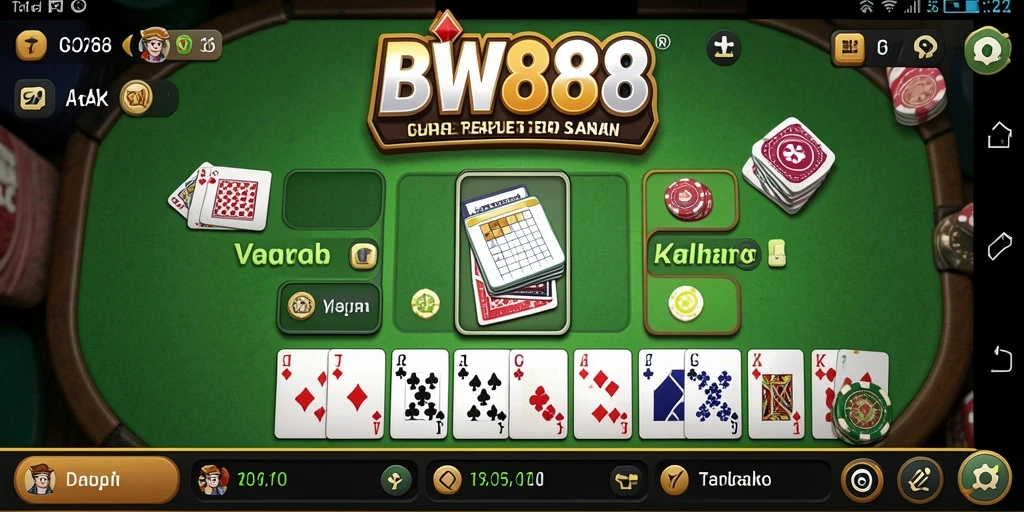 Gameplay BW888 menunjukkan suasana seru permainan Gaple.