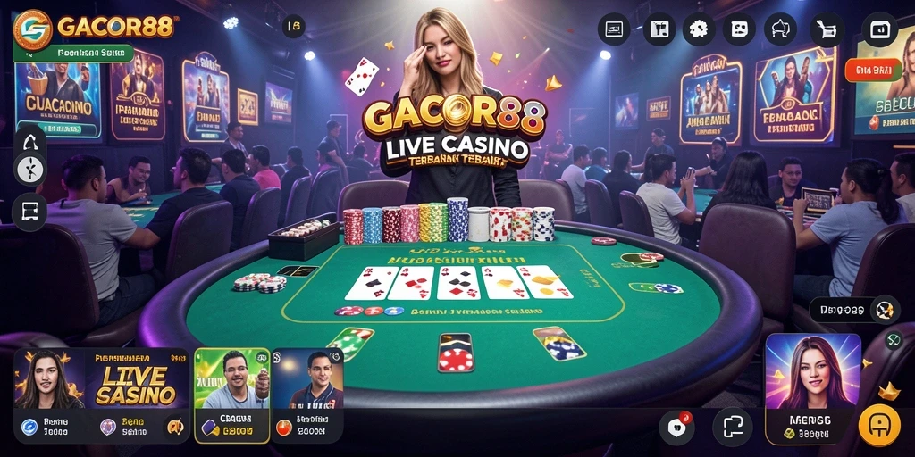 Tampilan gameplay GACOR88 yang menarik dan interaktif dalam sesi Live Casino.