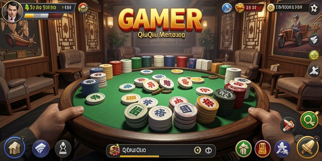 Screenshot GAMERP menampilkan momen menegangkan dalam permainan QiuQiu.