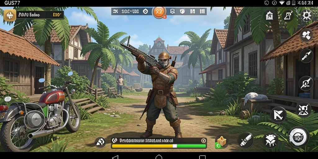 Tangkapan layar GUS77 menampilkan gameplay simulasi yang realistis dan interaktif.