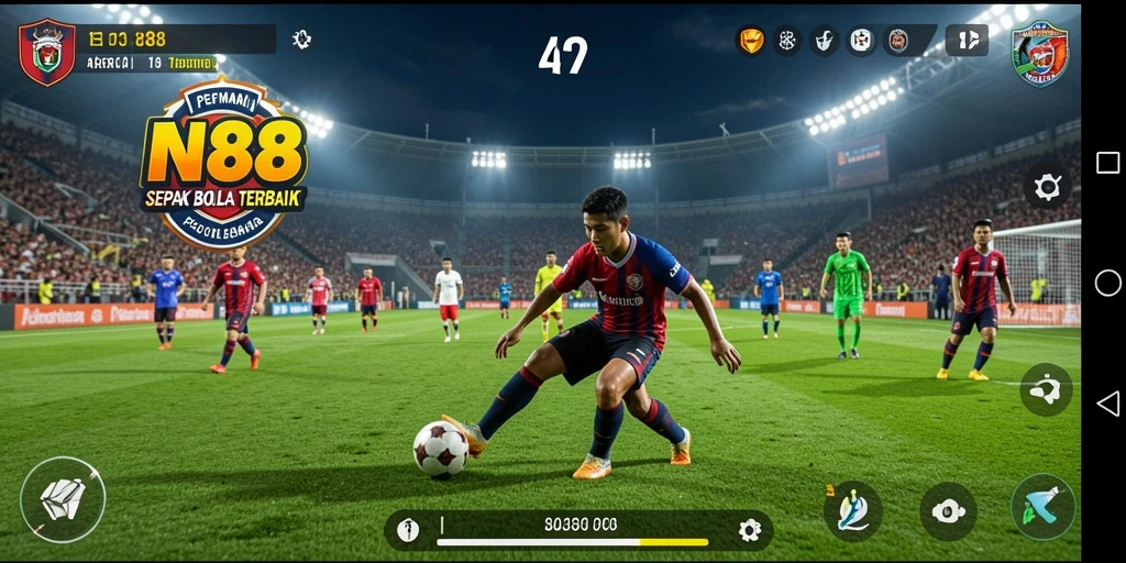 Tampilan gameplay menarik dari IN88 dengan suasana pertandingan sepak bola.