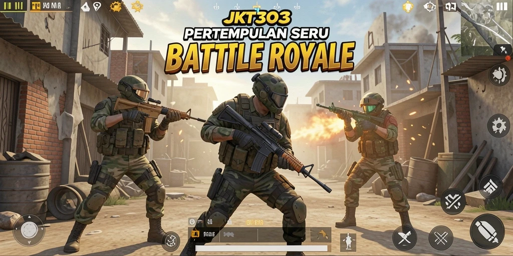 Tampilan gameplay JKT303 yang mendebarkan dalam pertempuran Battle Royale.