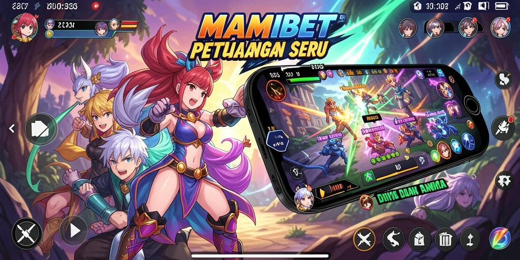 Tampilan gameplay MAMIBET yang mengasyikkan dengan karakter anime.