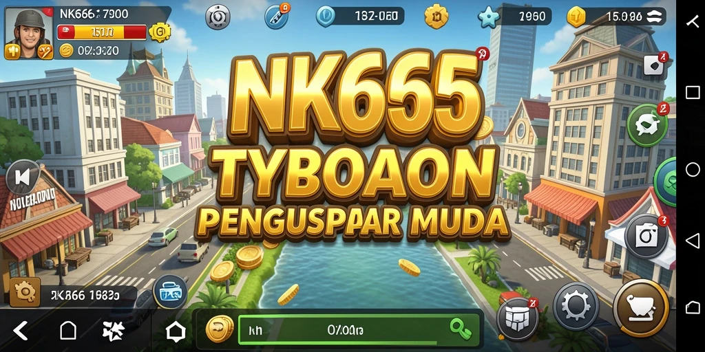 Screenshot gameplay NK666 menunjukkan aksi manajemen bisnis yang seru.