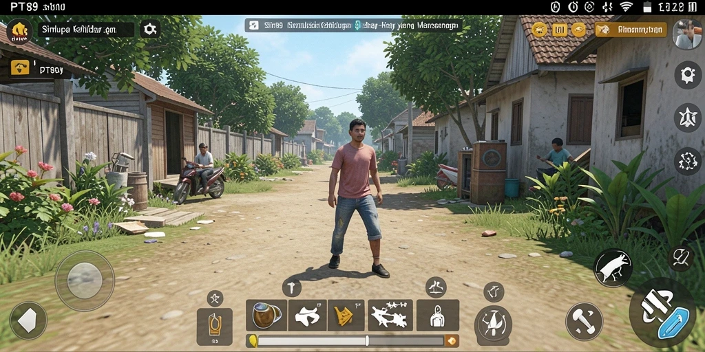 Tampilan gameplay PT89 yang imersif dalam simulasi kehidupan.