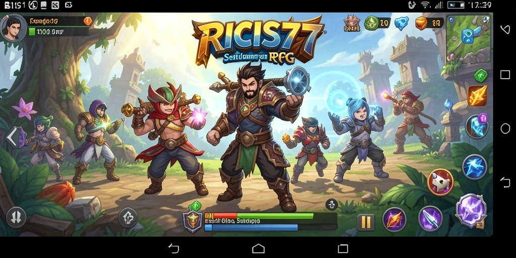 Tampilan utama RICIS77 menampilkan aksi seru dalam petualangan RPG.