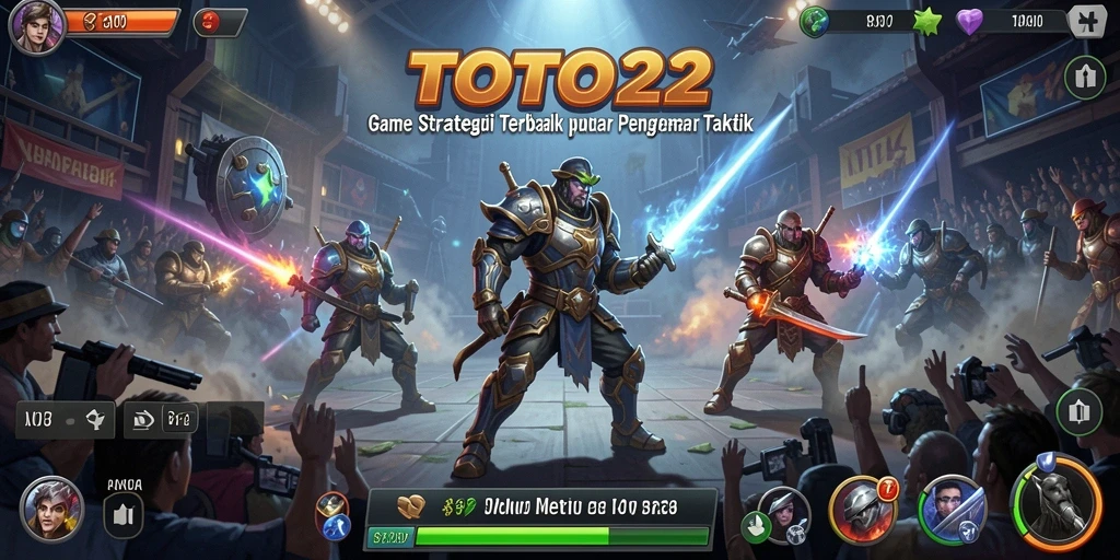 Screenshot gameplay TOTO22 menampilkan pertempuran strategi yang mendebarkan.